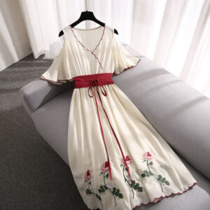★MoteruStyle!Women's Summer Embroidery Improved Hanfu Dress