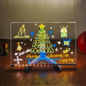 #MoteruStyle! Creative Rewritable Message Board, Glowing Acrylic Message Marker Board, LED Note Board With Colors, Acrylic Dry Erase Drawing Board, Note Glass Led Board Multiple Uses White Board