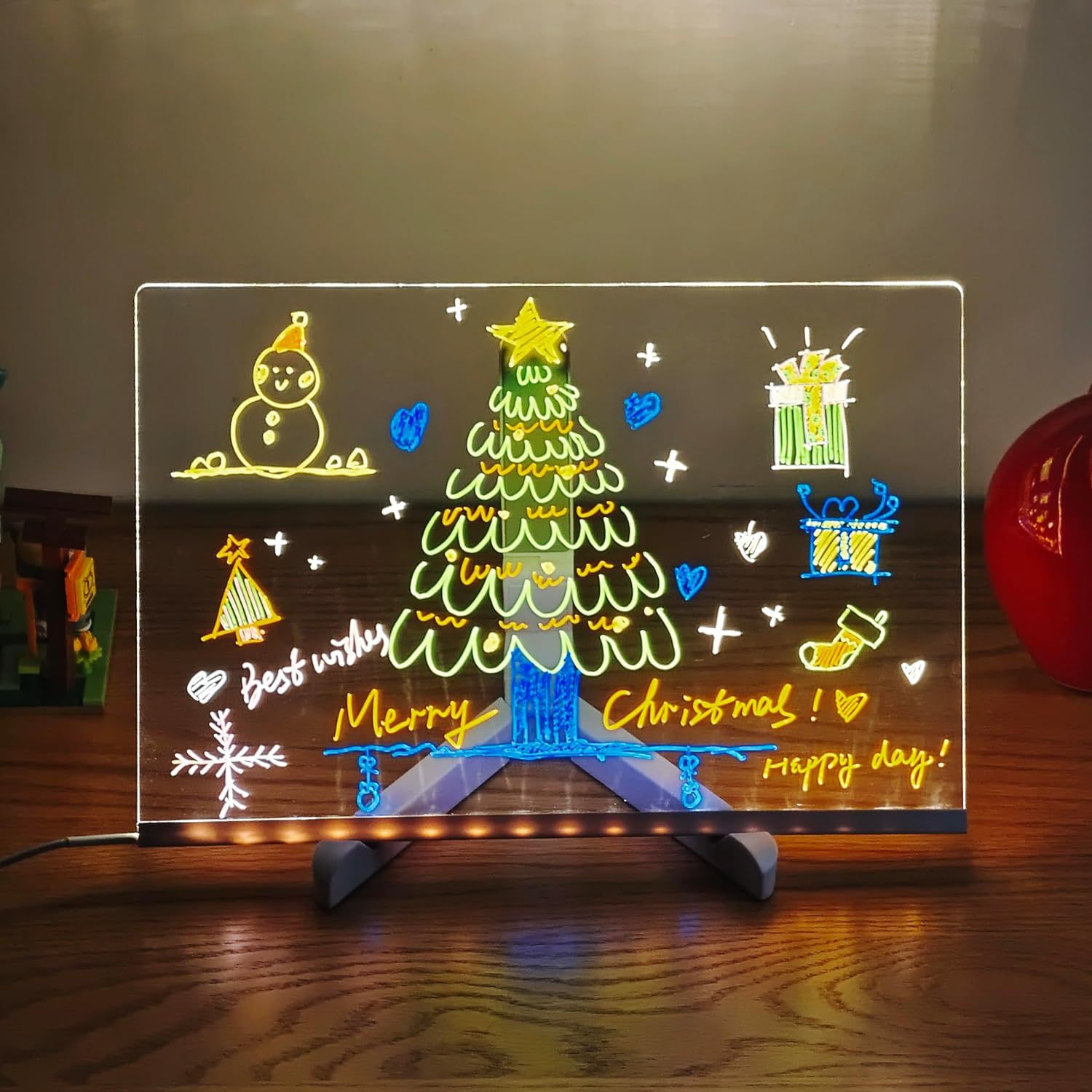 #MoteruStyle! Creative Rewritable Message Board, Glowing Acrylic Message Marker Board, LED Note Board With Colors, Acrylic Dry Erase Drawing Board, Note Glass Led Board Multiple Uses White Board
