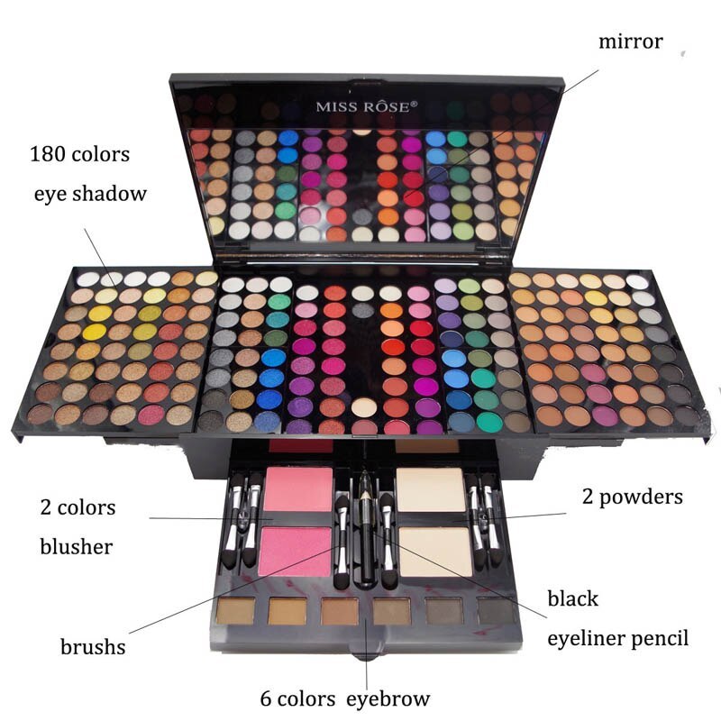 #MoteruStyle!180 Colors Eyes Shadow Blush Set Personalized Piano-shaped Makeup Palette Box - 画像 (2)