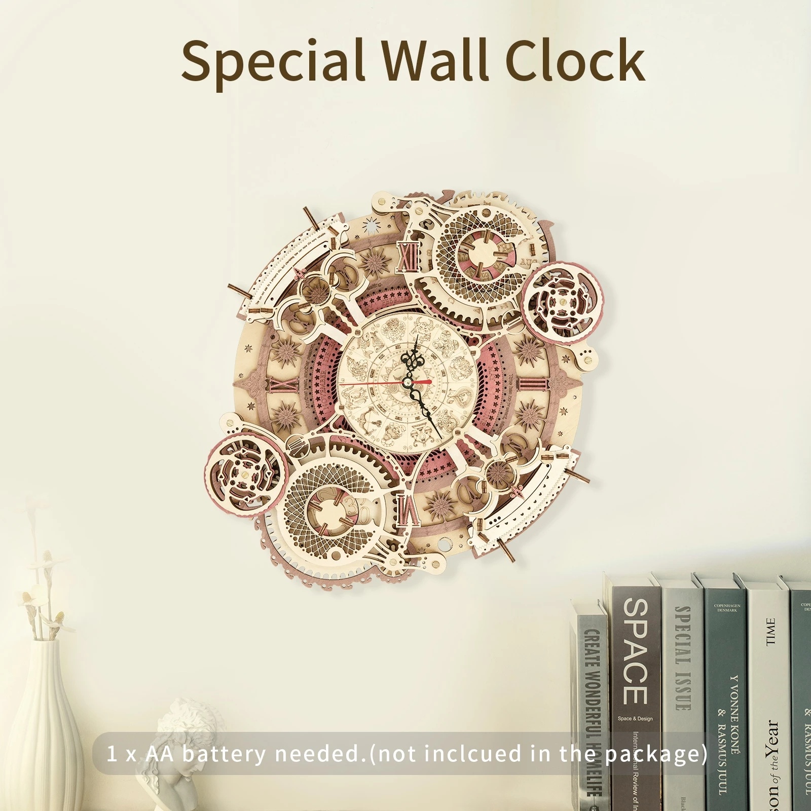 #MoteruStyle! Robotime ROKR Zodiac Wall Clock 3D Wooden Puzzle Model Assembly Toys Gifts for Children Kids Teens LC601 - 画像 (6)