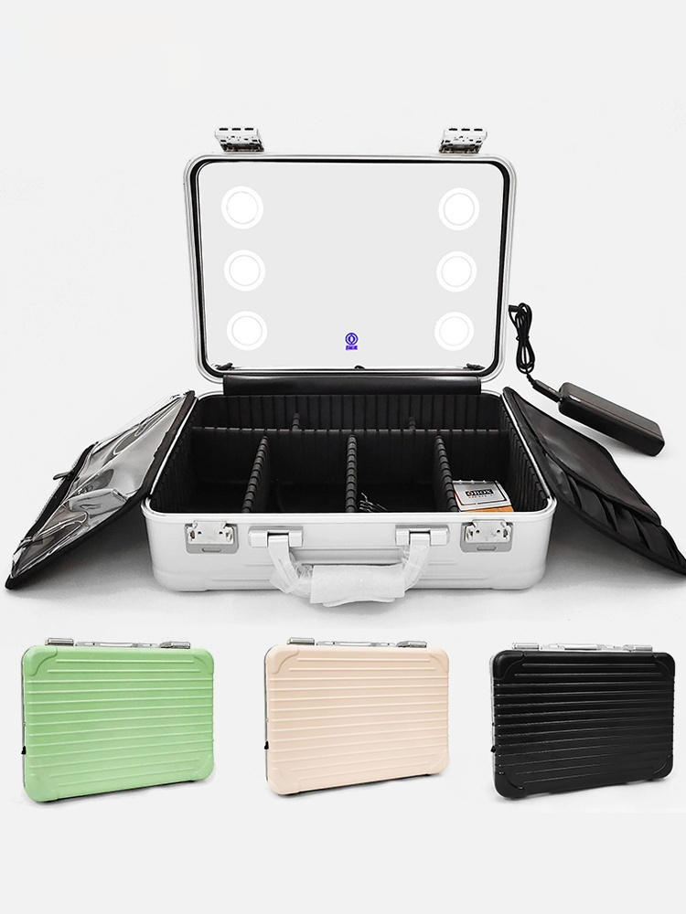 #MoteruStyle!16 Inch Professional Makeup Artist's Dedicated Makeup Box With Mirror And LED Light - 画像 (6)