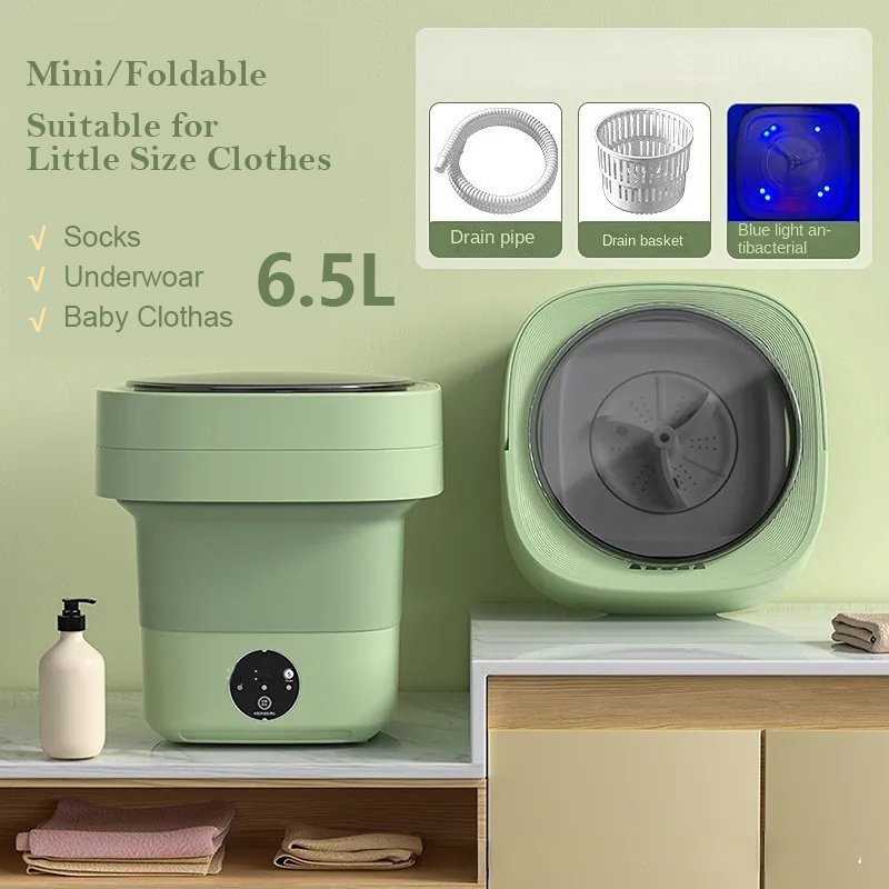 #MoteruStyle! Mini Foldable Washing Machine Portable Mini Socks Underwear Panties Washing Machine Big Capacity 3 Models With Spinning Dry Gadgets