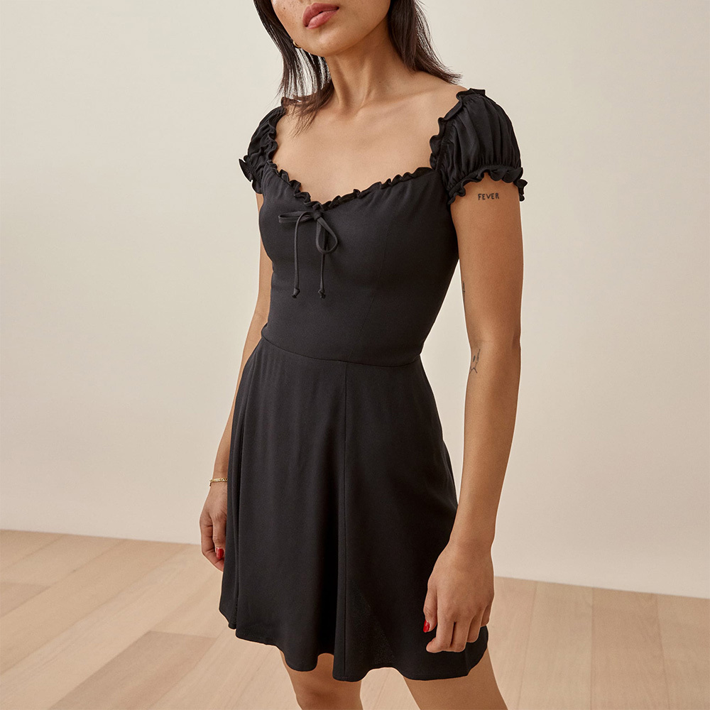 #MoteruStyle! Floral Temperament Drop Shoulder Smocked Dress - 画像 (3)