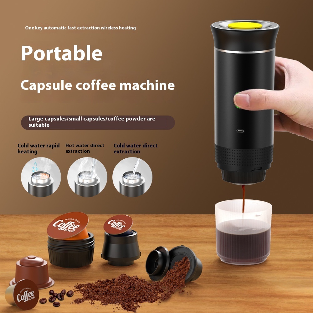 ★MoteruStyle!Electric Grinder Coffee Travel Handy 3 In1 Espresso Portable Coffee Espresso Maker Machine Cafe Portable Capsule Coffee Machine Kitchen Gadgets - 画像 (7)