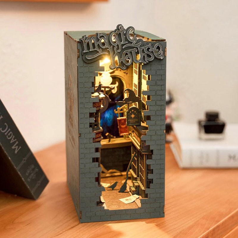 #MoteruStyle! Robotime Rolife DIY Book Nook Wooden Miniature Doll House Light For Bookshelf Insert Furniture - 画像 (8)