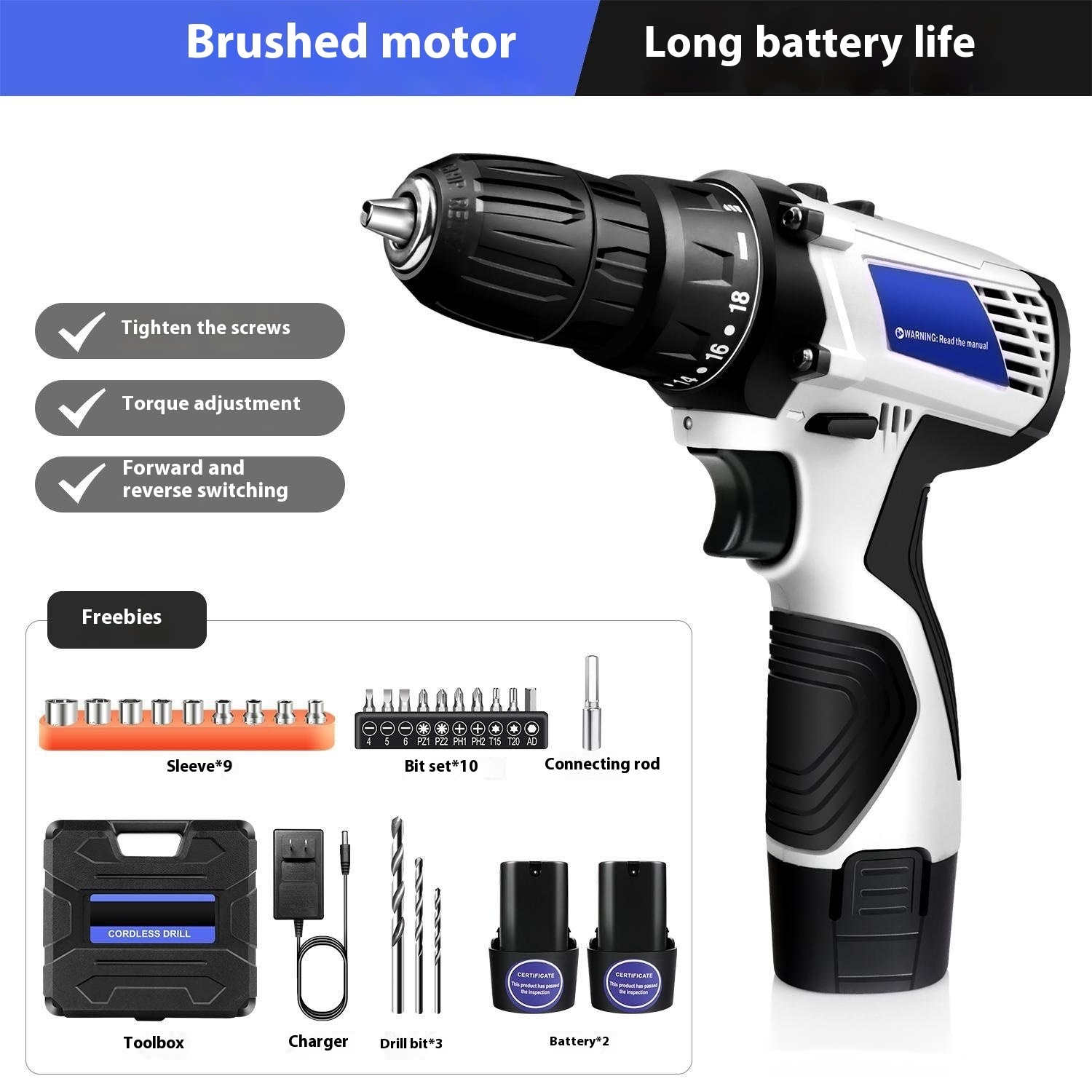 #MoteruStyle! 12V Lithium Electric Drill Brushed Motor Multifunctional - 画像 (5)