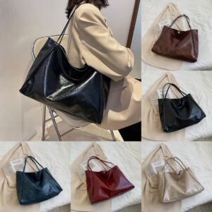 #MoteruStyle! Vintage Women's Tote Bag Athletic Casual Fashion Large Capacity Leather Shoulder Bag Shopper Harajuku Simple Handbag