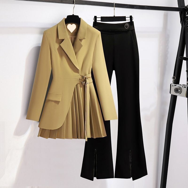 #MoteruStyle! Graceful Suit Jacket Fat Girl Casual Pants Two-piece Set - 画像 (6)