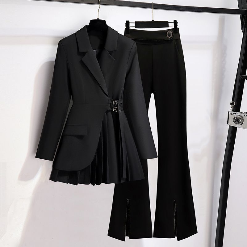 #MoteruStyle! Graceful Suit Jacket Fat Girl Casual Pants Two-piece Set - 画像 (2)