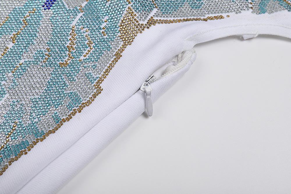 #MoteruStyle! Back Butterfly Diamond Mini Bandage Dress Evening Dresses Shiny Rhinestone Evening Sexy White Spaghetti Straps Wedding Dresses - 画像 (5)