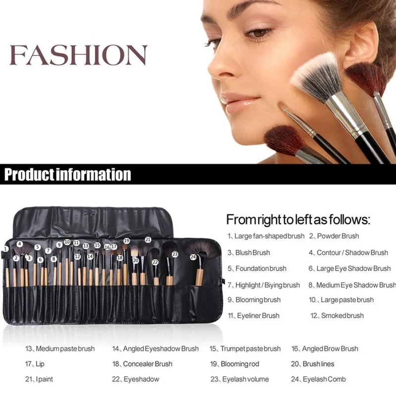 #MoteruStyle! Gift Bag Of 24 Pcs Makeup Brush Sets Professional Cosmetics Brushes Eyebrow Powder Foundation Shadows Pinceaux Make Up Tools - 画像 (5)