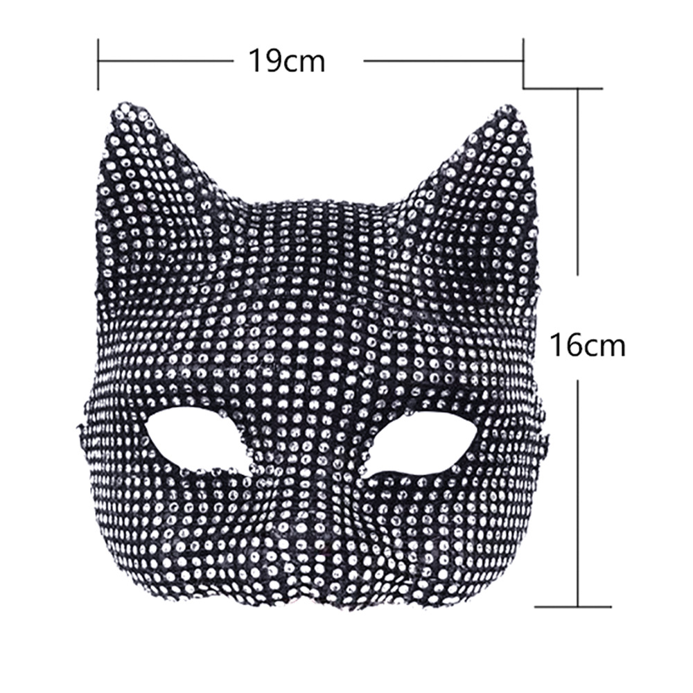#MoteruStyle! Halloween Diamond Cat Mask Gloves Suit Diamond Sexy Cat Girl Dance Party Dress Up Props Masquerade Party - 画像 (4)