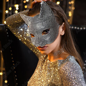 #MoteruStyle! Halloween Diamond Cat Mask Gloves Suit Diamond Sexy Cat Girl Dance Party Dress Up Props Masquerade Party