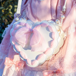 #MoteruStyle! Lovely Bow Pearl Lolita Flower ribbon tassel Wedding Bag Handheld Crossbody shoulder bag messenger bag tote bag