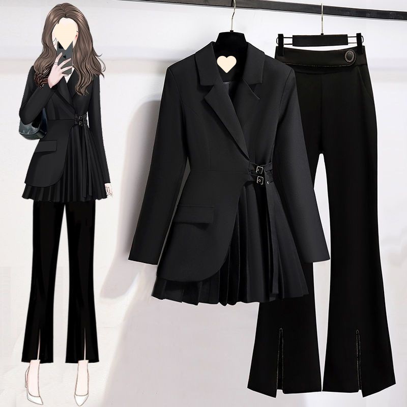 #MoteruStyle! Graceful Suit Jacket Fat Girl Casual Pants Two-piece Set