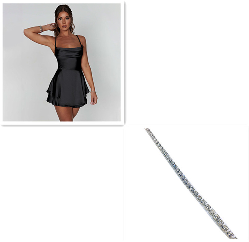 #MoteruStyle! Sexy Suspender Skirt For Women Elegant Slim Strap Satin Backless Lace Up A-Line Short Dress Lady - 画像 (6)