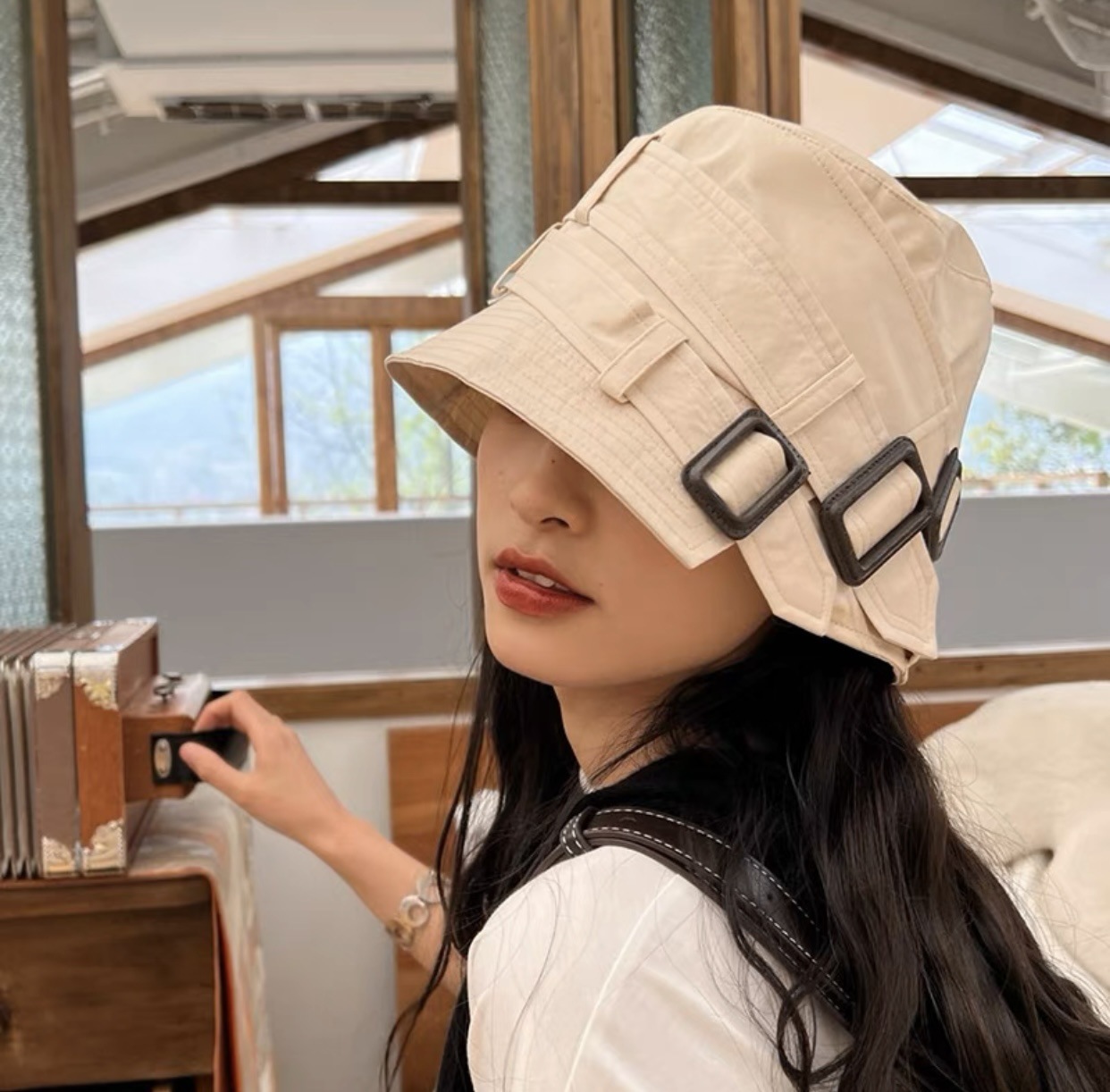 #MoteruStyle! Japanese Style Fisherman Hat Female Spring And Summer All-match Sunshade - 画像 (2)