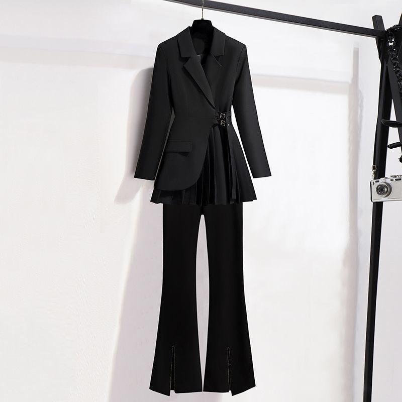 #MoteruStyle! Graceful Suit Jacket Fat Girl Casual Pants Two-piece Set - 画像 (5)