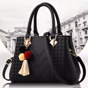 #MoteruStyle! 2 way shoulder bag Hand Bag sandwich bag Crossbody Bag With pom-poms and tassels satchel bag Messenger Bag
