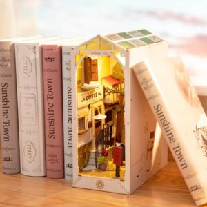 #MoteruStyle! Robotime Rolife DIY Book Nook Wooden Miniature Doll House Light For Bookshelf Insert Furniture