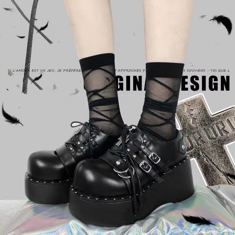 #MoteuStyle! Platform Shoes Round Toe Punk Jk Lolita Women's Plus Size - 画像 (6)