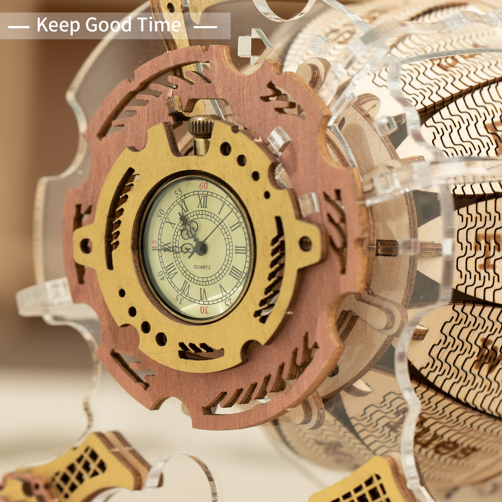 #MoteruStyle! Robotime ROKR Zodiac Wall Clock 3D Wooden Puzzle Model Assembly Toys Gifts for Children Kids Teens LC601 - 画像 (10)