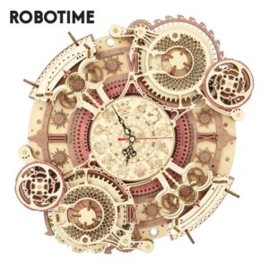 #MoteruStyle! Robotime ROKR Zodiac Wall Clock 3D Wooden Puzzle Model Assembly Toys Gifts for Children Kids Teens LC601