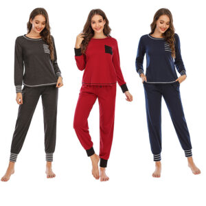 #MoteruStyle! Women's Fashion Casual Home Round Neck Long Sleeve Homewear Suit