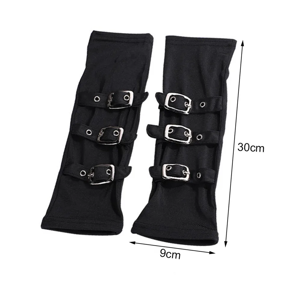 #MoteruStyle! Fashion Adjustable Buckle Straps Fingerless Gloves Vintage Punk Women Gloves Lolita Cosplay Stage Performances Street Dance - 画像 (6)