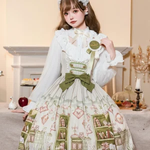 #MoteruStyle! Coalfell Oil Painting Style Retro Chest Support Jsk Original Japanese Style Fresh College Style Lolita Dress