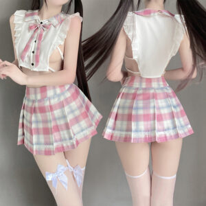 #MoteruStyle! Girls Pure Desire JK Uniform Suit Etchy Small Breasts Extreme Cute Erotic School Uniform Babydoll Lingerie