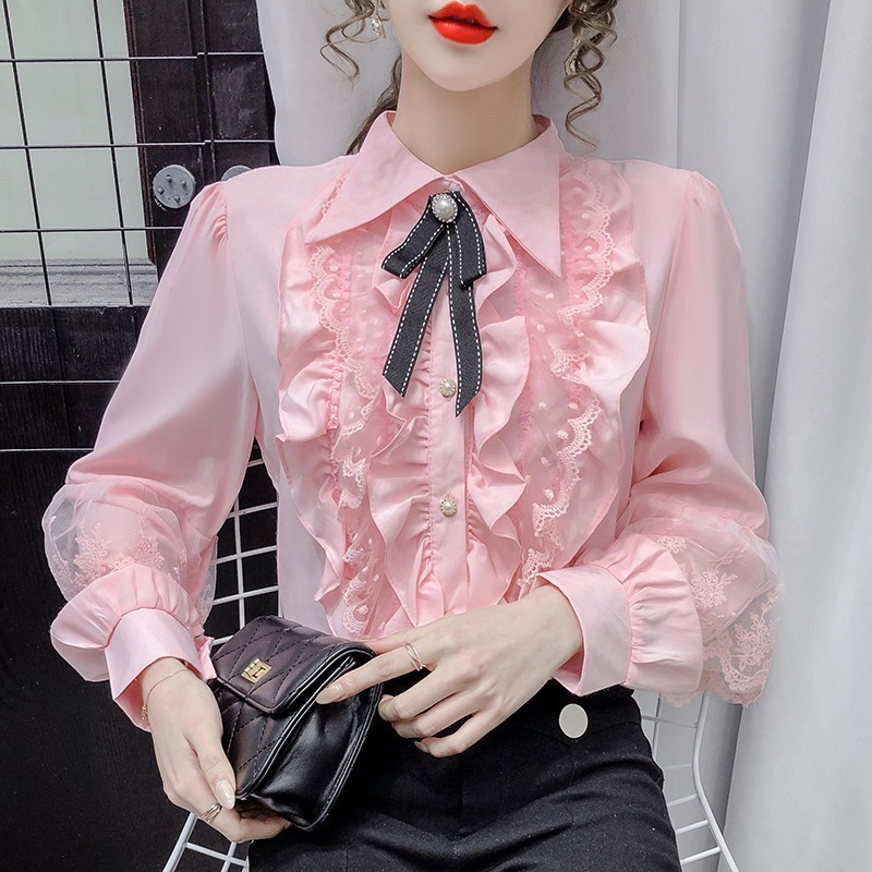 #MoteruStyle! Womens Victorian Vintage Palace Shirt Blouse Bow Ruffles Lolita Sweet