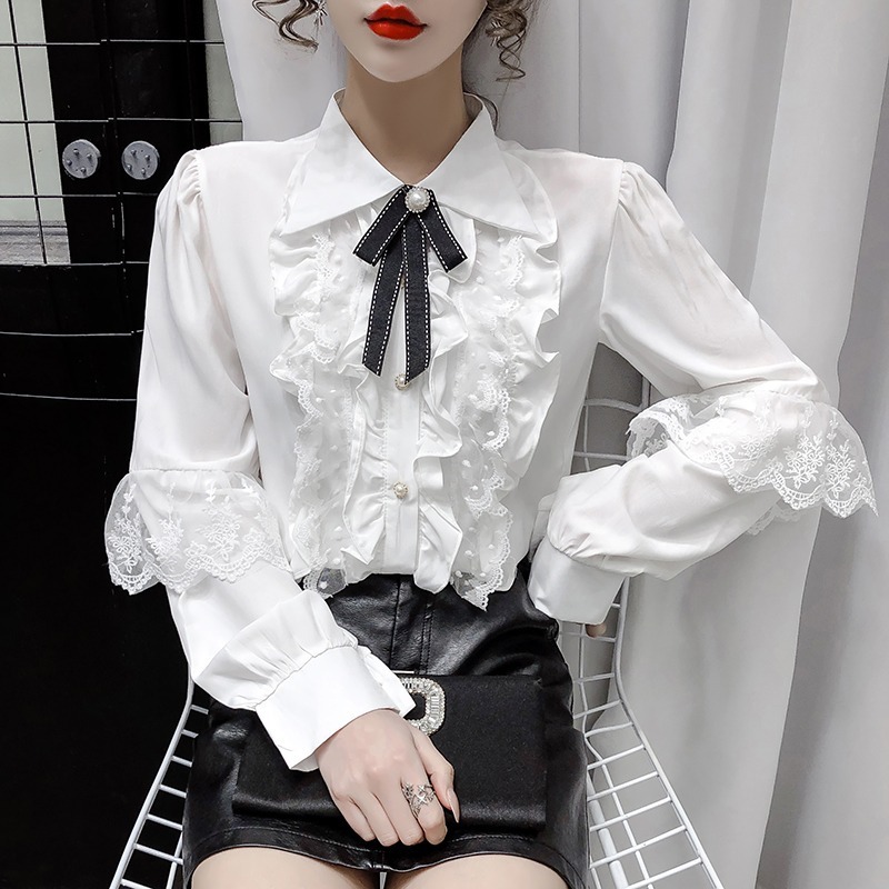#MoteruStyle! Womens Victorian Vintage Palace Shirt Blouse Bow Ruffles Lolita Sweet - 画像 (3)