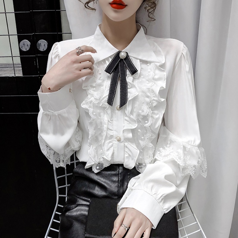 #MoteruStyle! Womens Victorian Vintage Palace Shirt Blouse Bow Ruffles Lolita Sweet - 画像 (4)