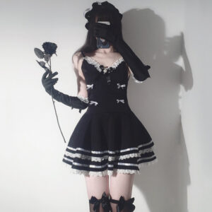 # Moterustyle! With Stocking Sexy Lingerie Student Uniform Jk Seduction Cute Maid Black White Little Devil Gothic Lolita Princess Dress Club Nightwear evening party schoolgirl