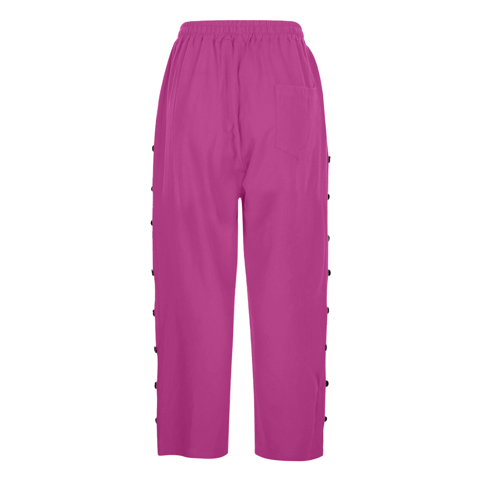 #MoteruStyle! Casual Patchwork Button Cropped Pants For Women Loose Nine Point Pants Cool Leggings Mid Waist bootcut trousers - 画像 (4)