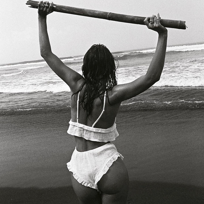 #MoteruStyle! Women's Pure White Suspender Underwear Ruffled Shorts Suit 2 pcs/set Casual Chic Lounge Set Effortless Summer Style Lingerie - 画像 (2)