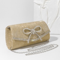 #MoteruStyle! Bow Evening Bag Adjustable Strap Ribbon Sparkly Rhinestone Formal Clutch Purses Wedding Glitter Party Prom Purse Dressy Hobo Shoulder Bag - 画像 (4)