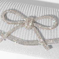 #MoteruStyle! Bow Evening Bag Adjustable Strap Ribbon Sparkly Rhinestone Formal Clutch Purses Wedding Glitter Party Prom Purse Dressy Hobo Shoulder Bag - 画像 (9)