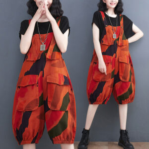 #MoteruStyle! Denim Colored Lantern Strap Pants, Jeans Overalls, Jumpsuit, Loose Fit, Through Hip, Salopette Dress, Overalls, 5/4 length pants, Pants Dress,