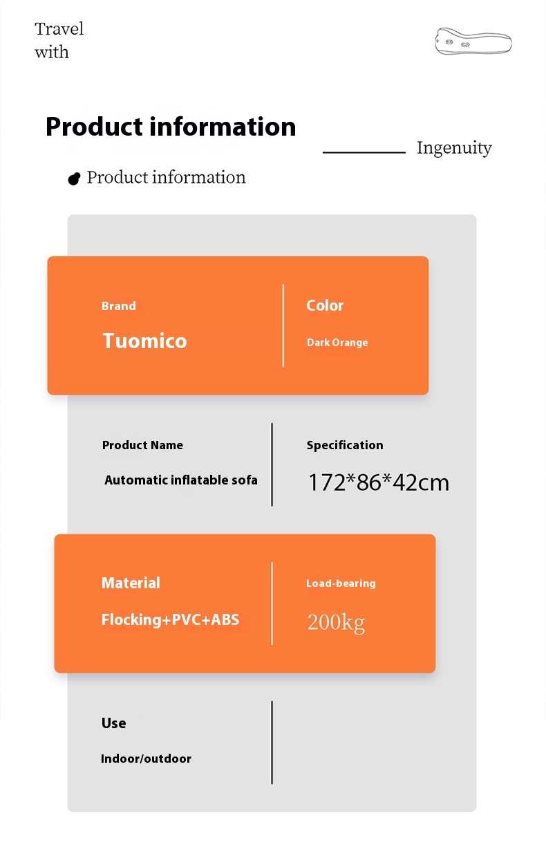 #MoteruStyle! Automatic Inflatable Sofa Floatation Bed Outdoor Camping Portable Lazy Lunch Break Floor Shop Home Airbed - 画像 (5)